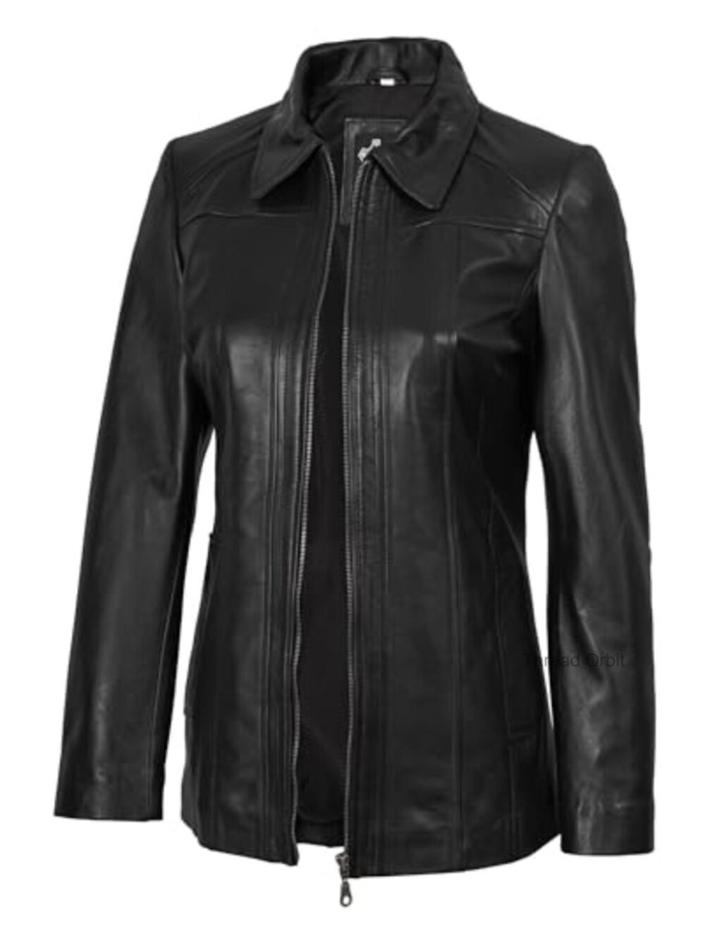 Women's Real Lambskin Leather Jacket Moto Biker Vintage Cafe Racer Coat